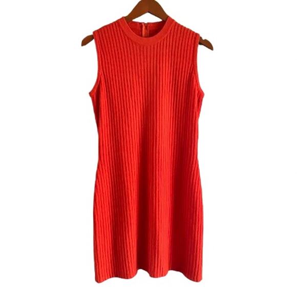 Vintage St. John Collection Orange Knit Sleeveless Bodycon Sheath Dress Sz‎ 6 - Picture 1 of 12